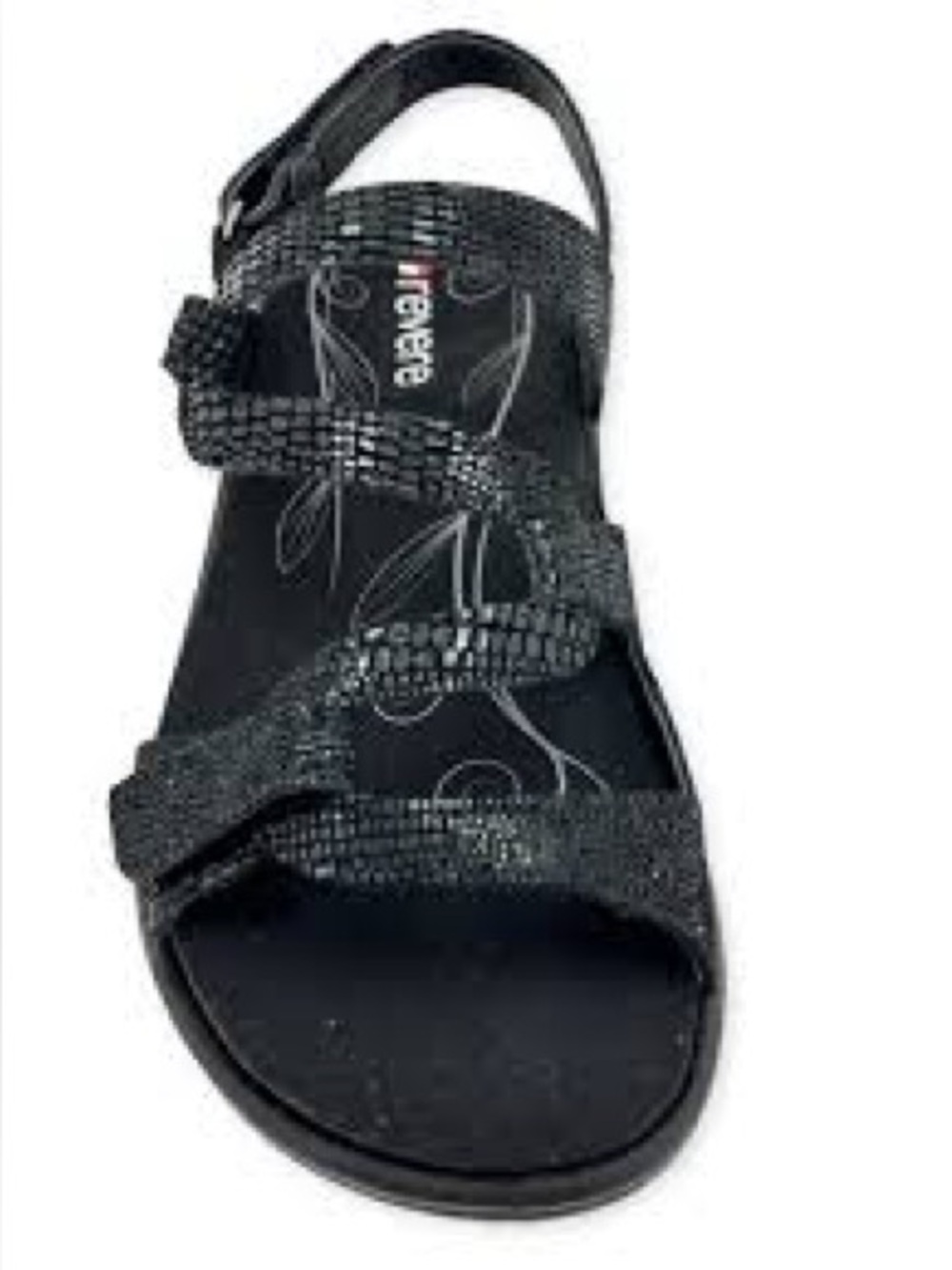 885. NEW Reverse Black Sparkle Multi-Strap Sandal
